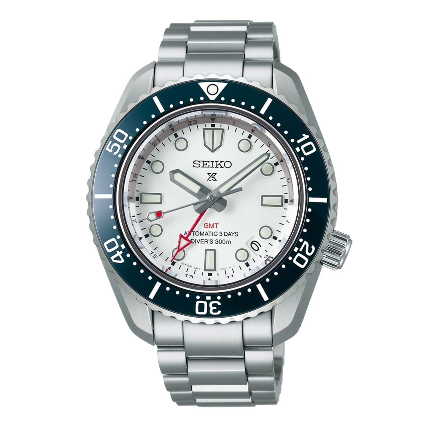 Seiko Prospex 1968 Heritage Diver's GMT 60th Anniversary White Dial Silver Steel Strap Watch for Men - SPB519J1