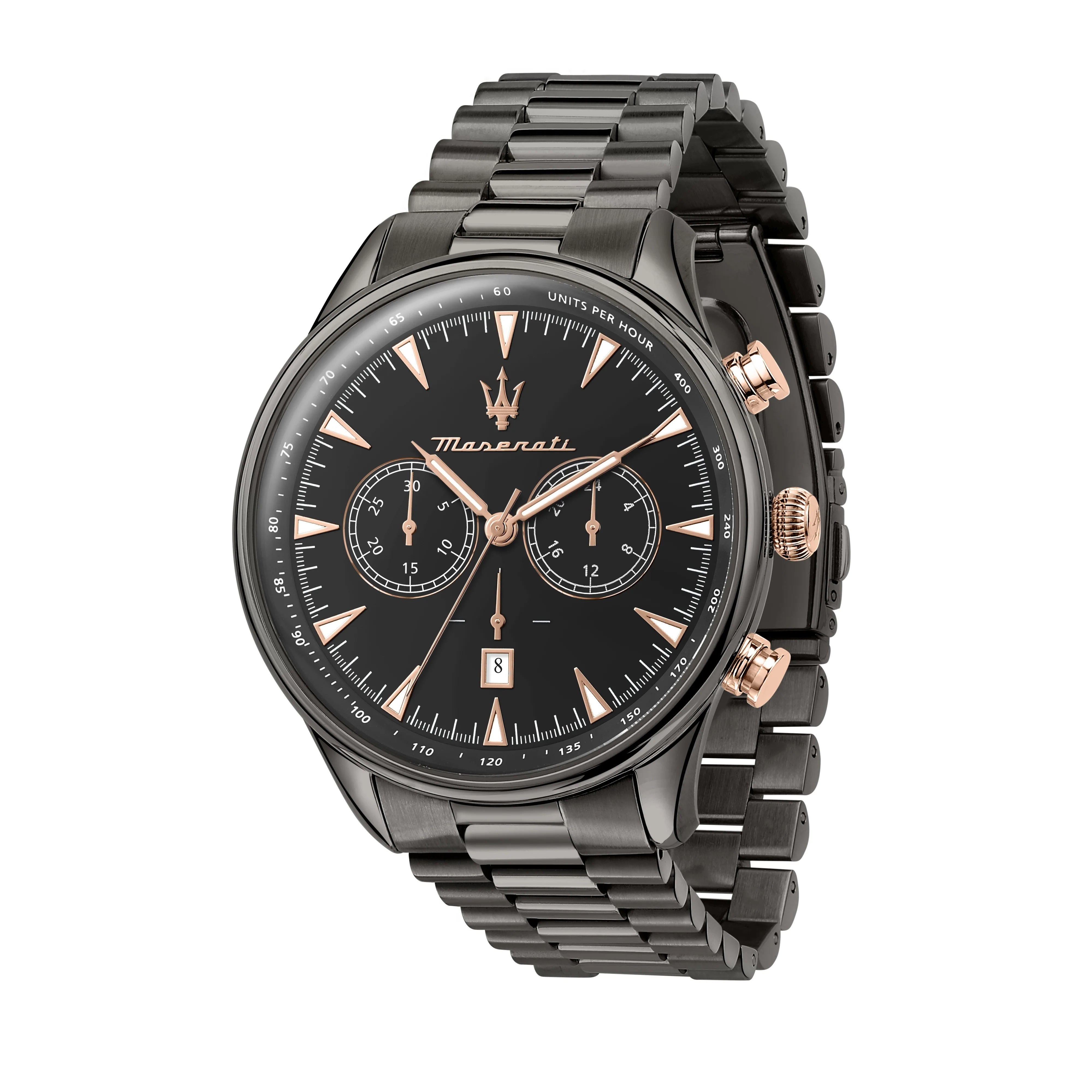 Maserati Tradizione Chronograph Black Dial Black Steel Strap Watch for Men - R8873646001