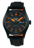 Seiko 5 Sports Flieger Pilot Automatic Black Dial Black Nylon Strap Watch for Men - SRPH33K1