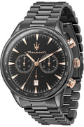 Maserati Tradizione Chronograph Black Dial Black Steel Strap Watch for Men - R8873646001