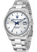 Maserati Competizione Silver Dial Silver Steel Strap Watch for Men - R8853100045