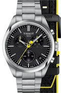 Tissot PR 100 Tour De France Chronograph Black Dial Silver Steel Strap Watch for Men - T150.417.11.051.00