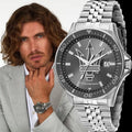 Maserati SFIDA Chronograph Grey Dial Silver Steel Strap Watch for Men - R8853140010