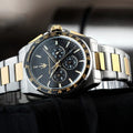 Maserati Velocità Chronograph Black Dial Two Tone Steel Strap Watch for Men - R8873652003