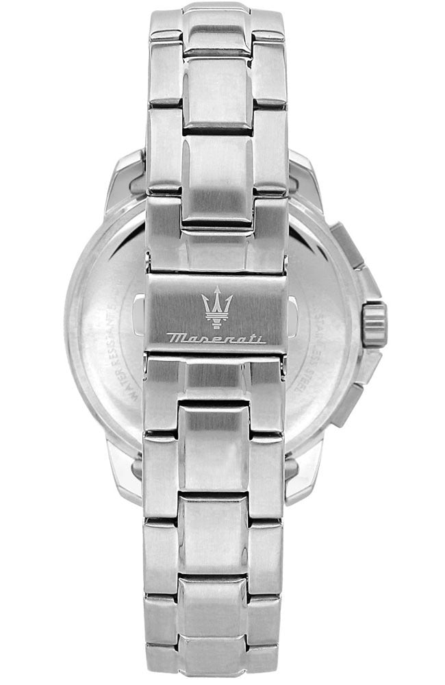 Maserati Successo Chronograph Blue Dial Silver Steel Strap Watch for Men - R8873621037