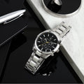 Maserati Attrazione Chronograph Black Dial Silver Steel Strap Watch for Men - R8853151010