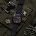 Seiko 5 Sports Flieger Pilot Automatic Black Dial Black Nylon Strap Watch for Men - SRPH33K1