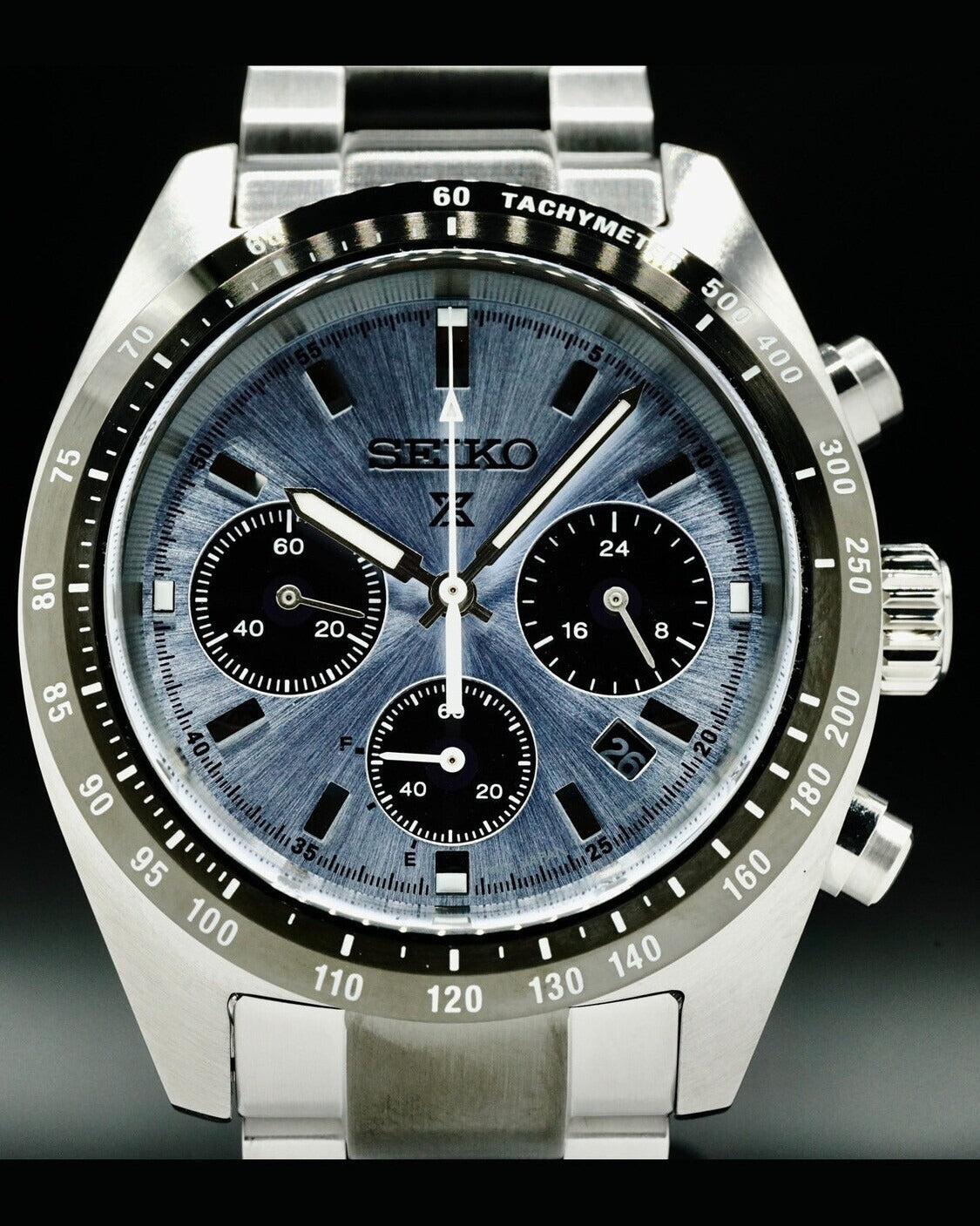 Seiko Prospex Speedtimer Solar Chronograph Limited Edition Blue Dial Two Tone Steel Strap Watch for Men - SSC909