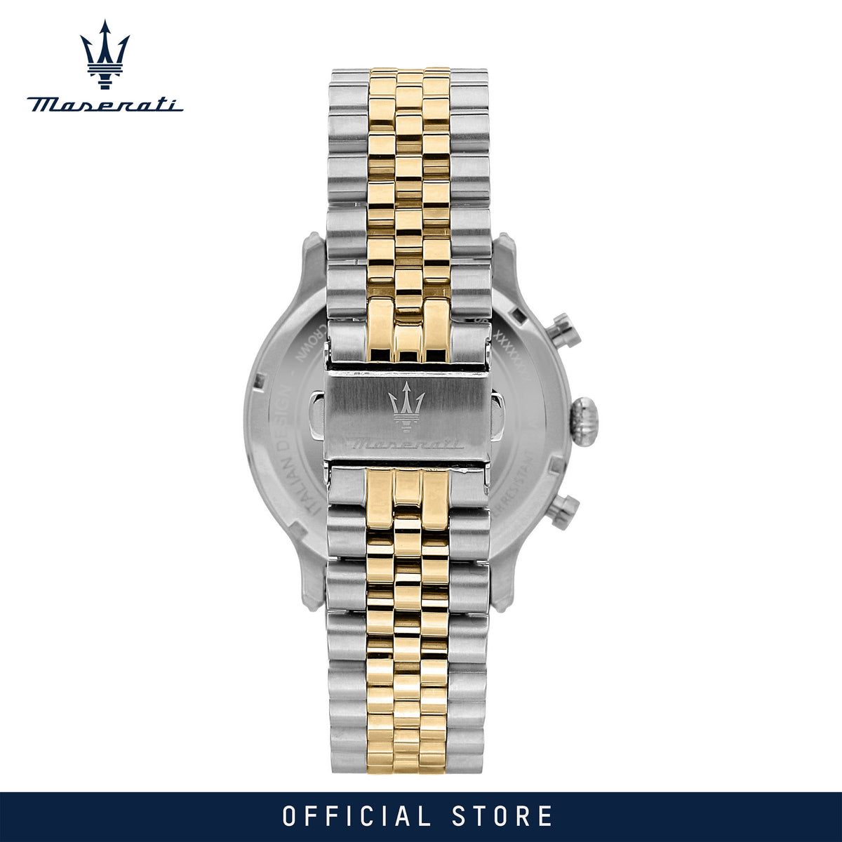 Maserati Epoca Chronograph Blue Dial Two Tone Steel Strap Watch for Men - R8873618030