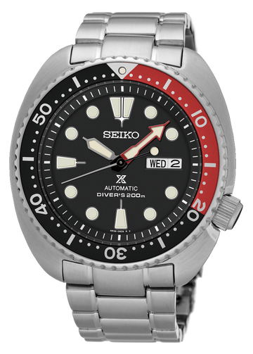 Seiko Prospex Sea Turtle Automatic Black Dial Silver Steel Strap Watch for Men - SRP789K1