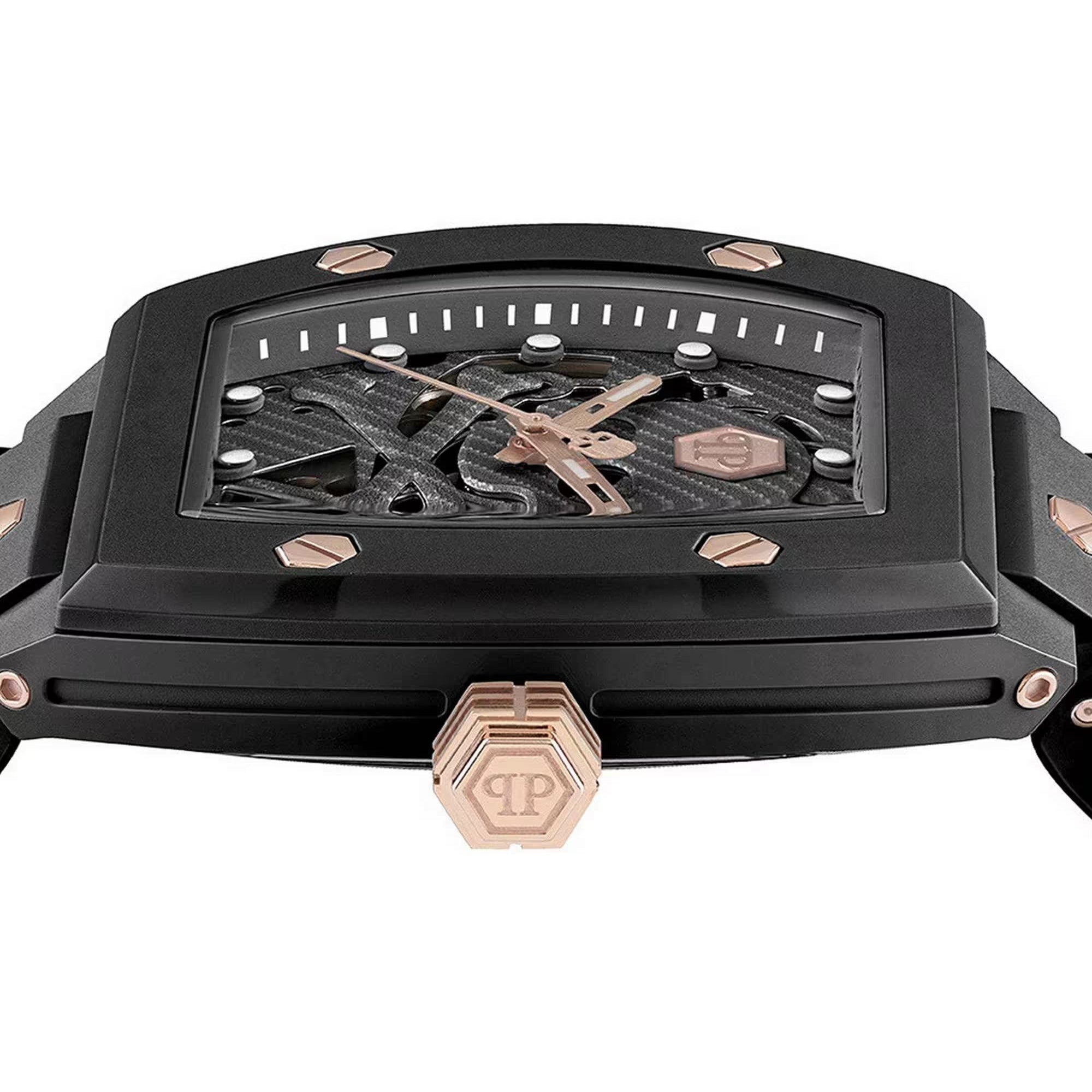 Philipp Plein The $Keleton Black Dial Black Silicone Strap Watch for Men - PWVBA0523