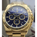Maserati Velocità Chronograph Blue Dial Gold Steel Strap Watch for Men - R8873652002