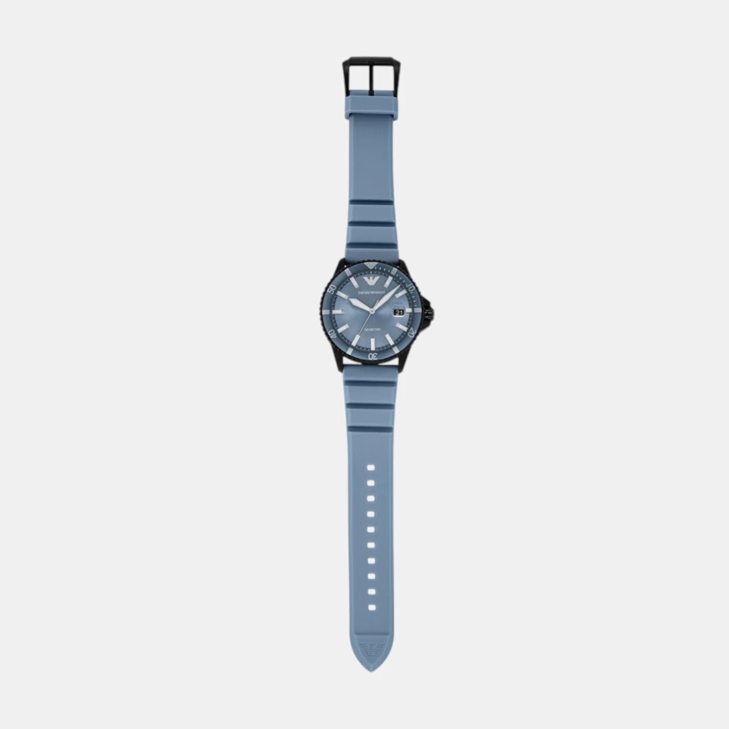 Emporio Armani Sea Explorer Divers Blue Dial Blue Silicone Strap Watch for Men - AR11685