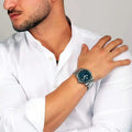 Maserati Competizione Blue Dial Silver Steel Strap Watch for Men - R8853100029