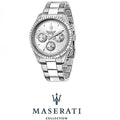 Maserati Competizione Chronograph Silver Dial Silver Steel Strap Watch for Men - R8853100041