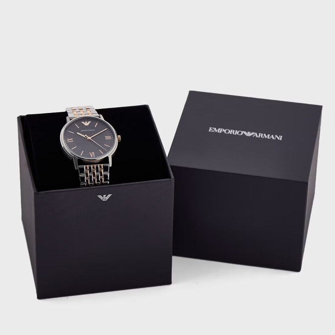 Emporio Armani Kappa Gray Dial Two Tone Steel Strap Watch for Men - AR11121