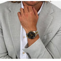Maserati SFIDA Black Dial Two Tone Steel Strap Watch for Men - R8853140009