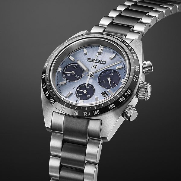 Seiko Prospex Speedtimer Solar Chronograph Limited Edition Blue Dial Two Tone Steel Strap Watch for Men - SSC909