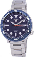 Seiko 5 Sports Automatic Blue Dial Silver Steel Strap Watch for Men - SRPC63J1
