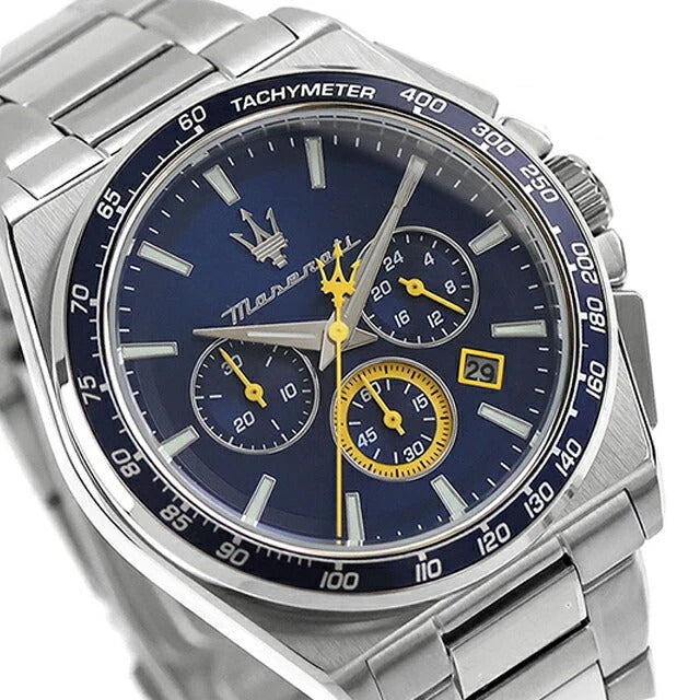 Maserati Velocità Chronograph Blue Dial Silver Steel Strap Watch for Men - R8873652001