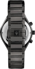 Maserati Stile Skeleton Chronograph Blue Dial Grey Steel Strap Watch for Men - R8873642012