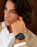Maserati Attrazione Chronograph Blue Dial Blue Steel Strap Watch for Men - R8873626003
