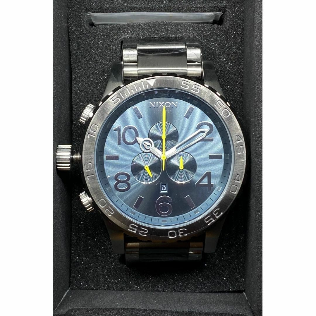 Nixon 51-30 Chronograph Blue Dial Two Tone Steel Strap Watch for Men - A083-2304
