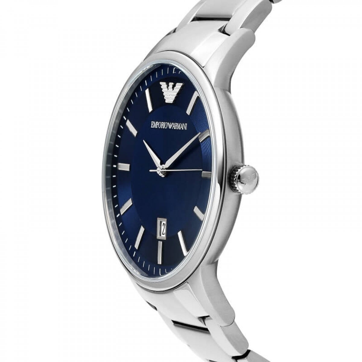 Emporio Armani Renato Blue Dial Silver Steel Strap Watch for Men - AR11180