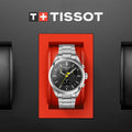 Tissot PR 100 Tour De France Chronograph Black Dial Silver Steel Strap Watch for Men - T150.417.11.051.00