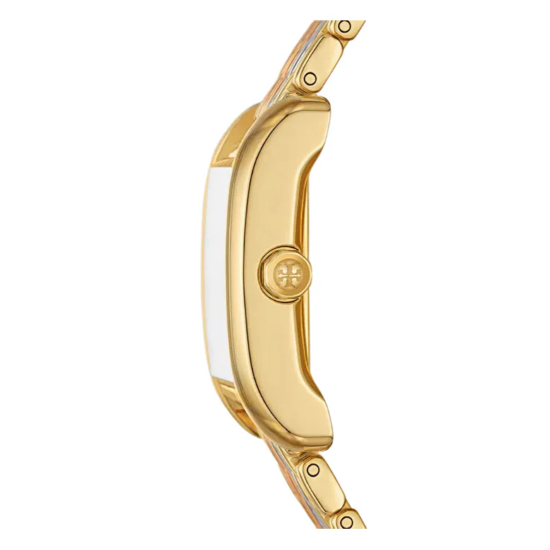 Tory Burch Eleanor White Dial Tri Tone Steel Strap Watch for Women - TBW1078