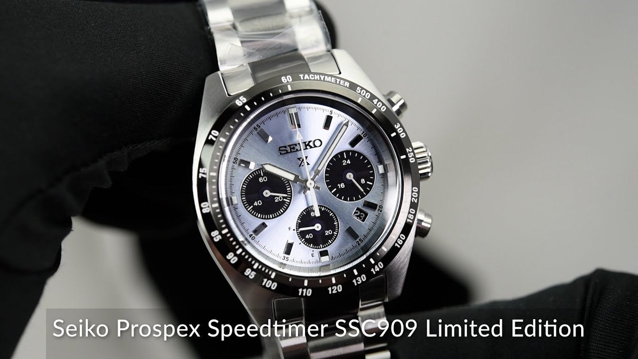 Seiko Prospex Speedtimer Solar Chronograph Limited Edition Blue Dial Two Tone Steel Strap Watch for Men - SSC909