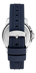 Maserati Successo Chronograph Silver Dial Blue Silicone Strap Watch for Men - R8871621042