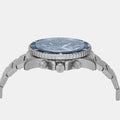 Emporio Armani World Explorer Chronograph Blue Dial Silver Steel Strap Watch for Men - AR11681