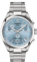 Tissot PR 100 Chronograph Light Blue Dial Silver Steel Strap Watch for Men - T150.417.11.351.00