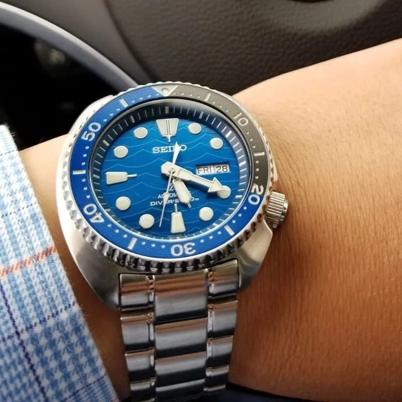 Seiko Prospex Save The Ocean Diver's Automatic Blue Dial Silver Steel Strap Watch for Men - SRPD21J1