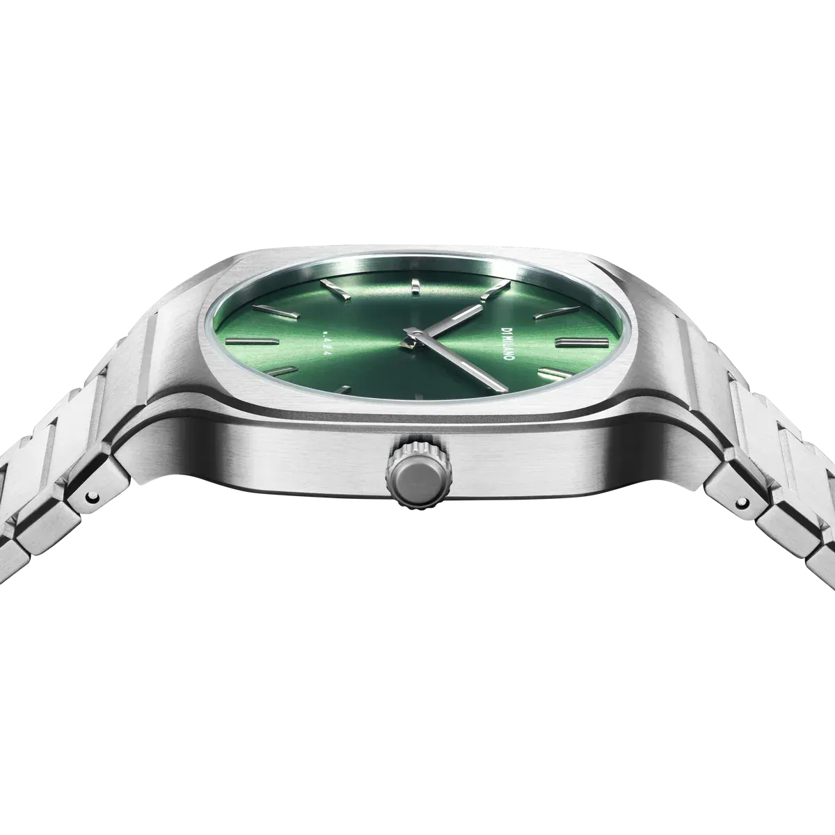D1 Milano Square Eden Green Dial Silver Steel Strap Watch for Men - D1-SQBJ06