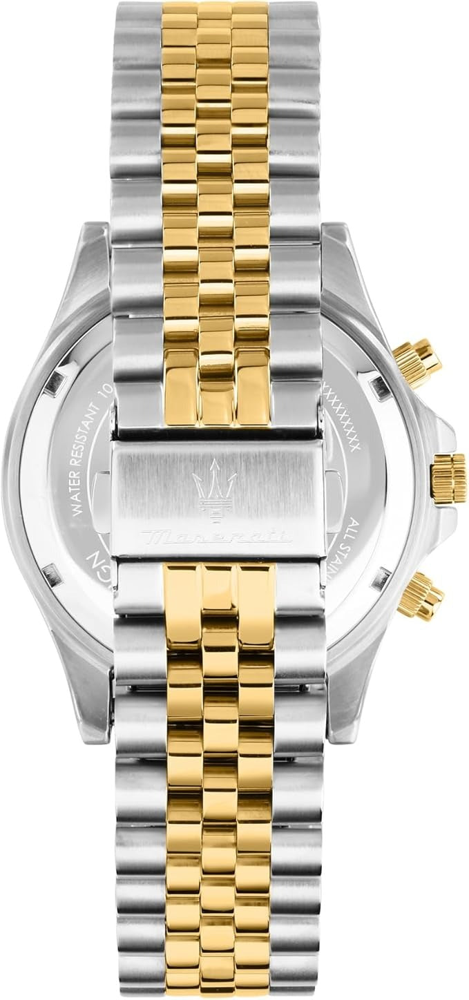 Maserati SFIDA Chronograph Silver Dial Two Tone Steel Strap Watch for Men - R8873640024