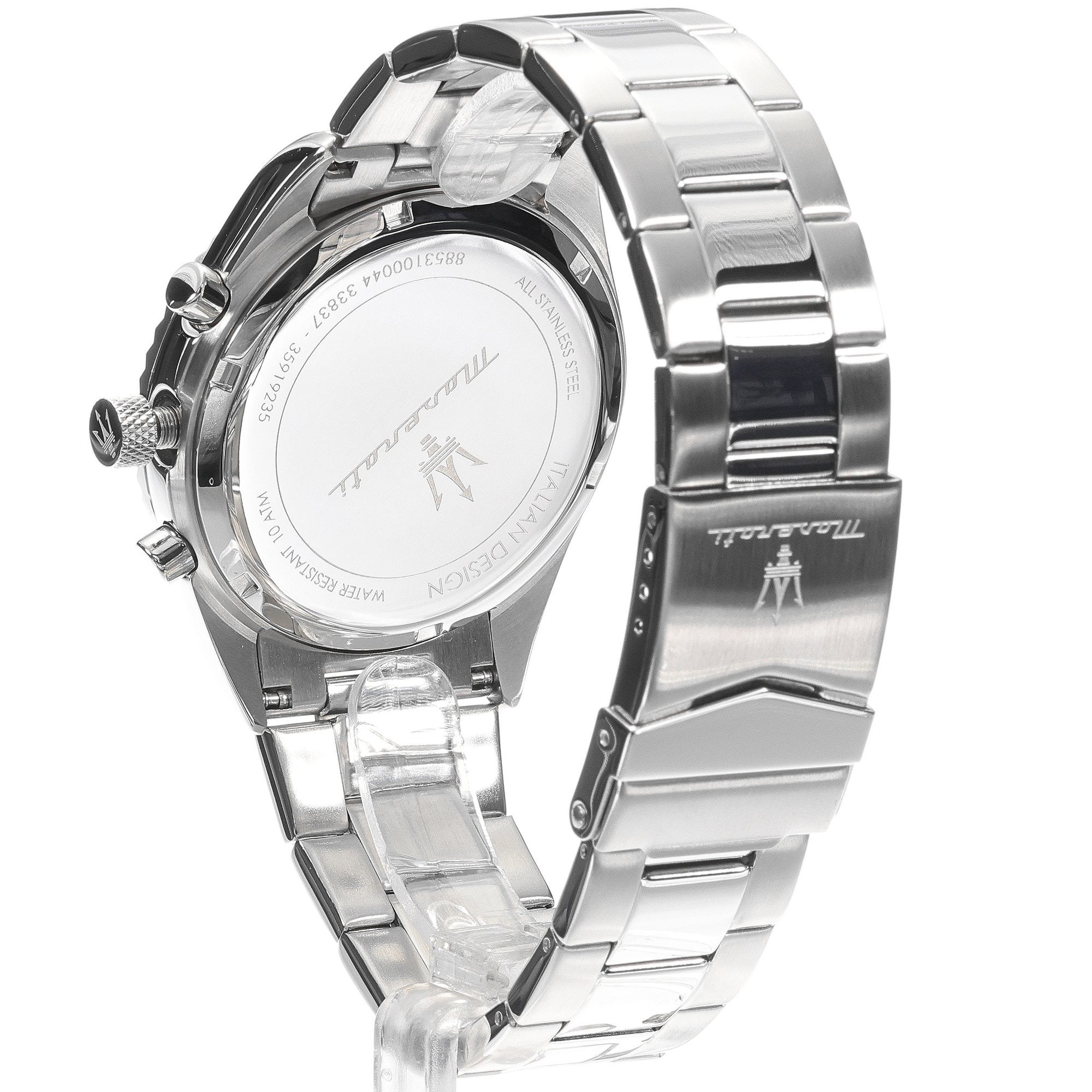 Maserati Competizione Chronograph Green Dial Silver Steel Strap Watch for Men - R8853100044