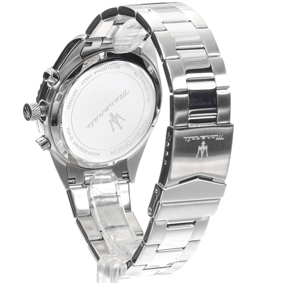 Maserati Competizione Chronograph Green Dial Silver Steel Strap Watch for Men - R8853100044