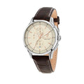 Maserati Sorpasso Chronograph White Dial Brown Leather Strap Watch for Men - R8871624010