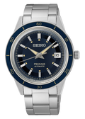 Seiko Presage Style60's Automatic Blue Dial Silver Steel Strap Watch for Men - SRPG05J1