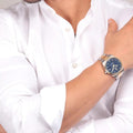 Maserati Competizione Blue Dial Two Tone Steel Strap Watch for Men - R8853100027