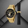 Maserati SFIDA Special Edition Automatic Black Dial Gold Steel Strap Watch for Men - R8823140012