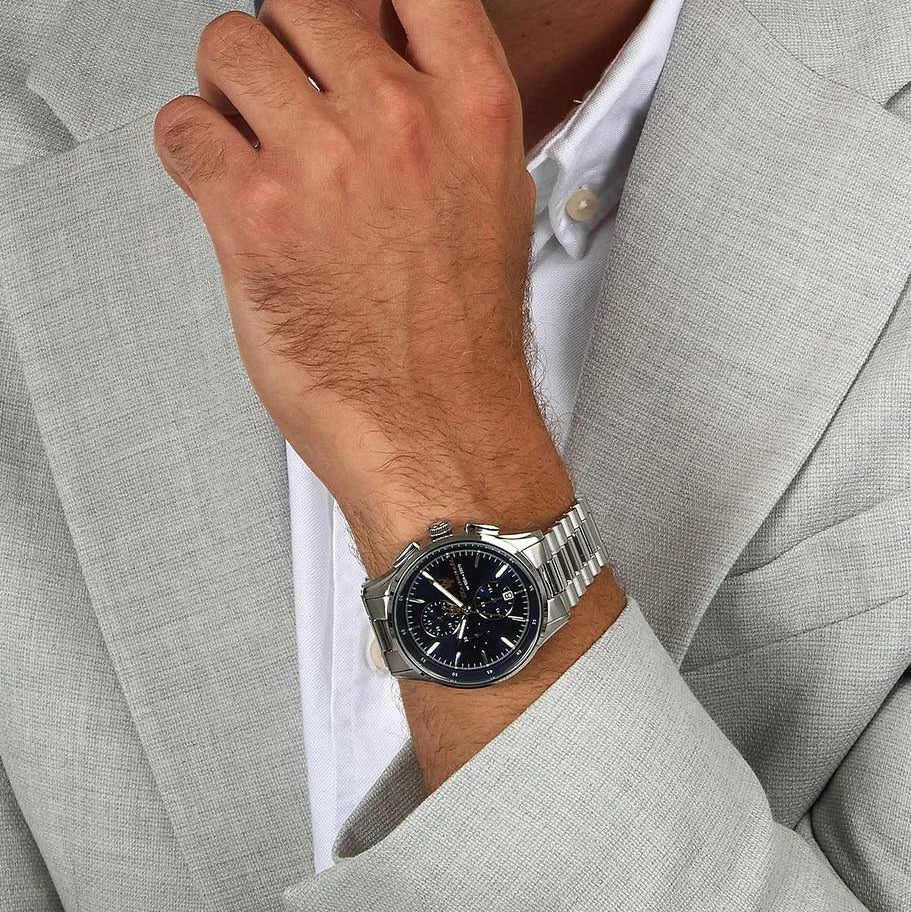 Maserati Sorpasso Chronograph Blue Dial Silver Steel Strap Watch for Men - R8873624004