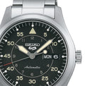 Seiko 5 Sports Flieger Automatic Black Dial Silver Steel Strap Watch for Men - SRPH27K1