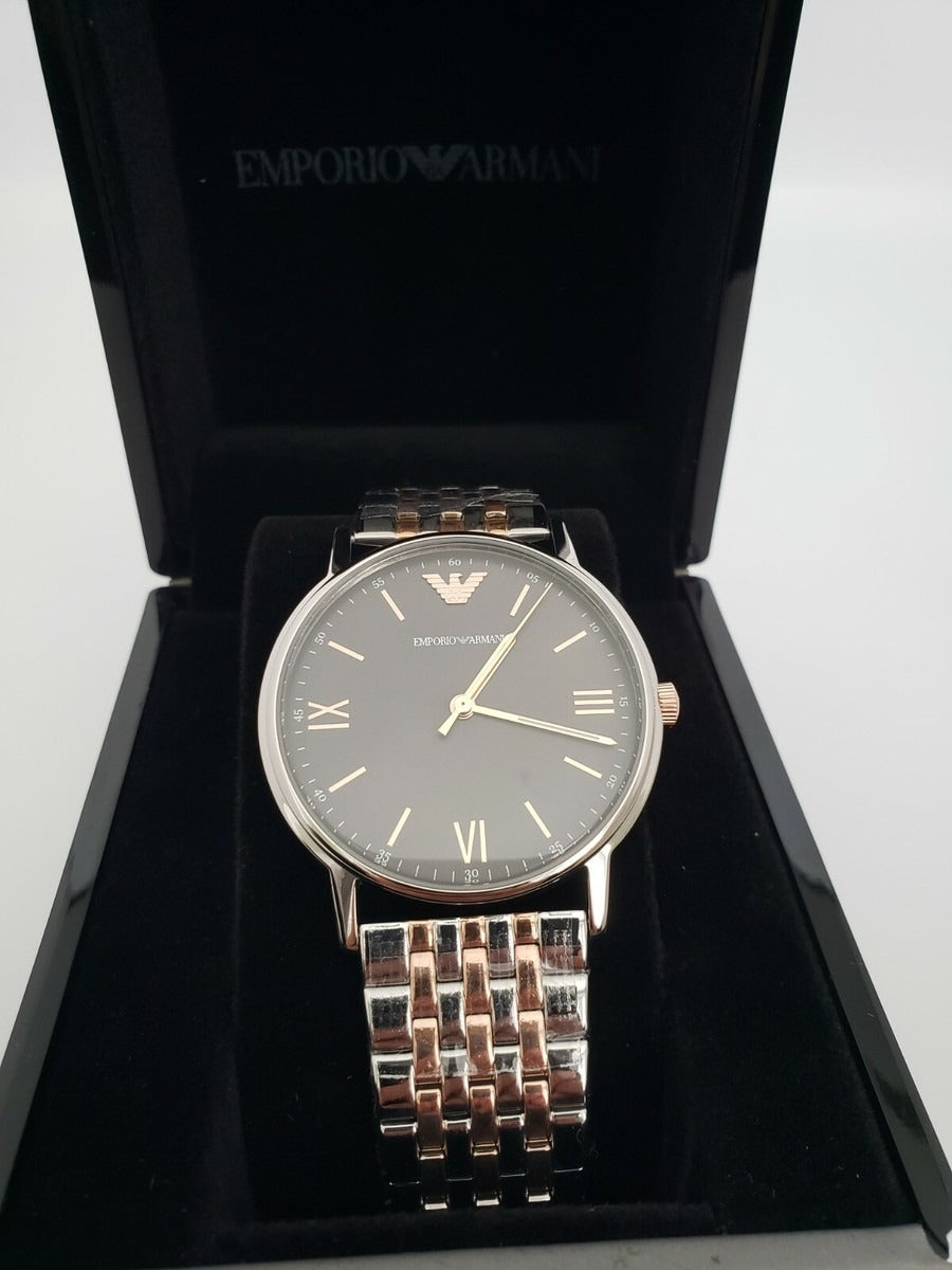 Emporio Armani Kappa Gray Dial Two Tone Steel Strap Watch for Men - AR11121