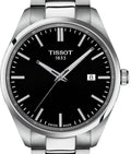 Tissot PR 100 Black Dial Silver Steel Strap Watch for Men - T150.410.11.051.00