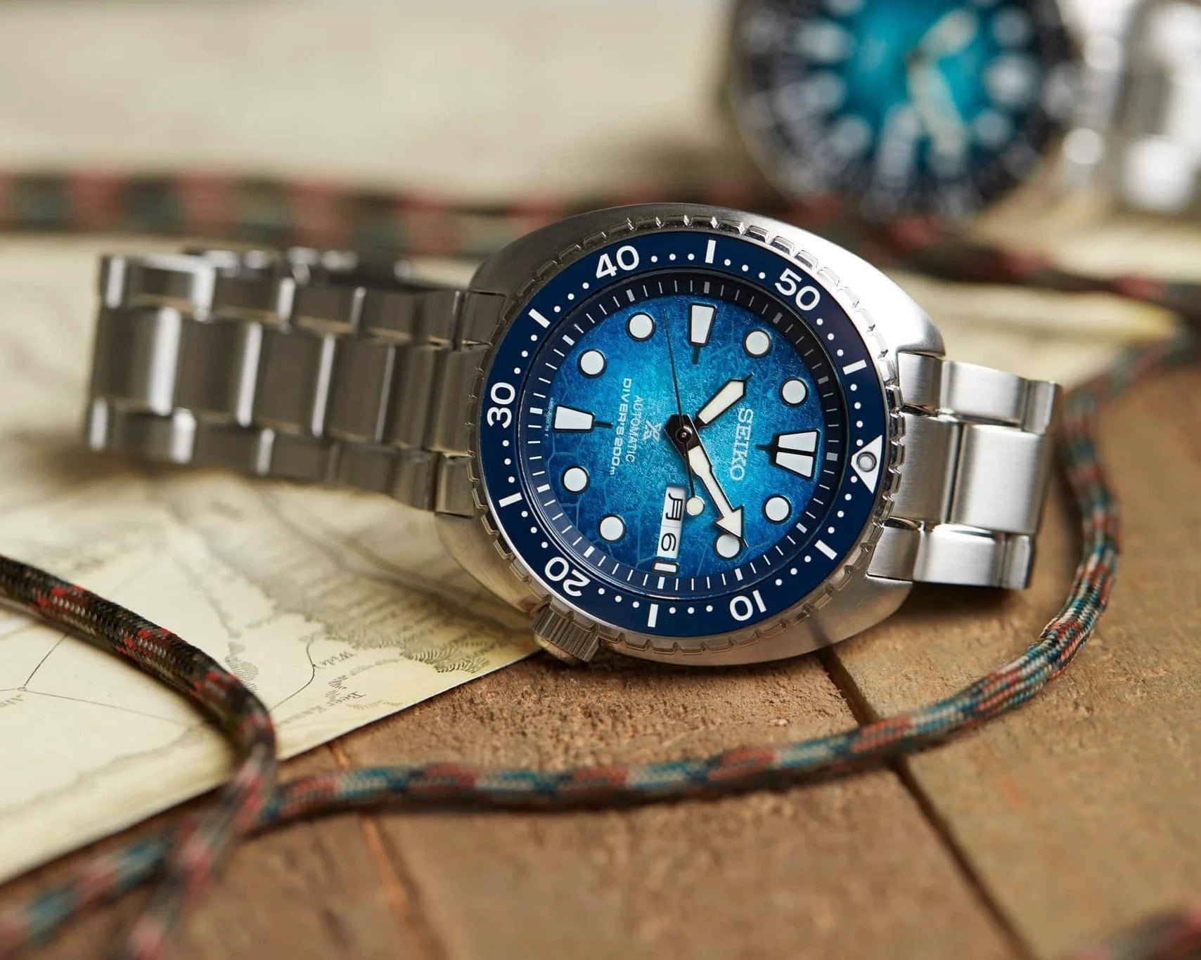 Seiko Prospex US Special Edition Automatic Blue Dial Silver Steel Strap Watch for Men - SRPH59