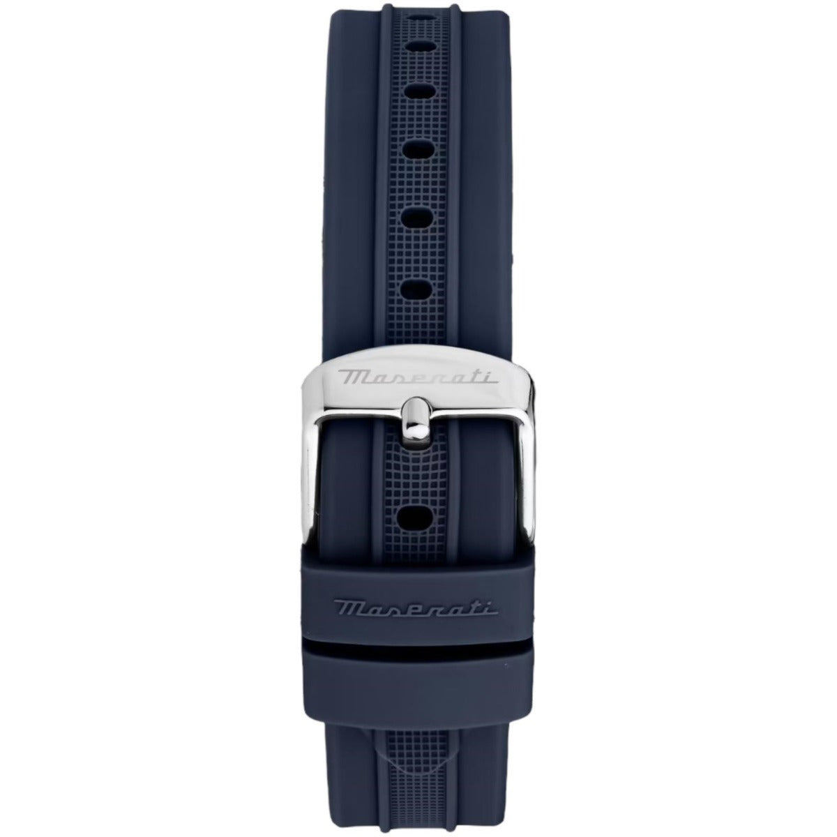 Maserati Successo Chronograph Silver Dial Blue Silicone Strap Watch for Men - R8871621042
