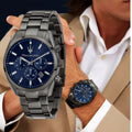 Maserati Attrazione Chronograph Blue Dial Grey Steel Strap Watch for Men - R8853151012